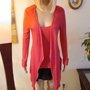 Belldini Coral Open Front Cardigan